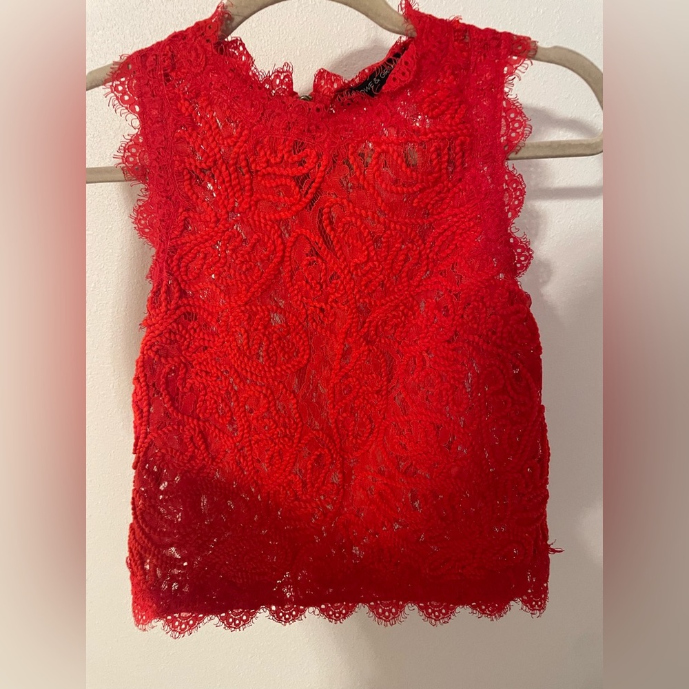 Red lace top